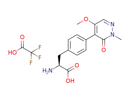 Molecular Structure of 862854-59-9 ((S)-2-amino-3-[4-(5-methoxy-2-methyl-3-oxo-2,3-dihydro-pyridazin-4-yl)-phenyl]-propionic acid trifluoroacetic acid salt)