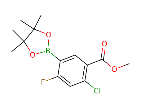 Molecular Structure of 1073339-13-5 (4-Chloro-2-fluoro-5-(methoxycarbonyl)phenylboronic)