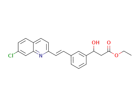 Molecular Structure of 1095202-12-2 (ethyl 3-(3-(2-(7-chloro-2-quinolinyl)ethenyl)phenyl)-3-hydroxypropanoate)
