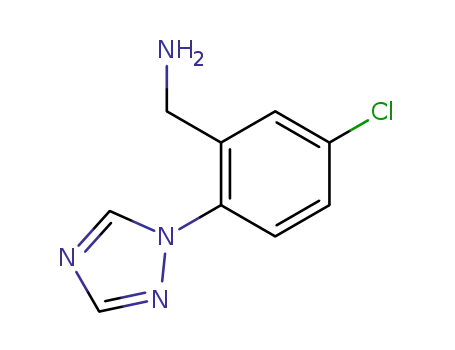 Molecular Structure of 404922-72-1 ((5-CHLORO-2-(1H-1,2,4-TRIAZOL-1-YL)PHENYL)METHANAMINE)
