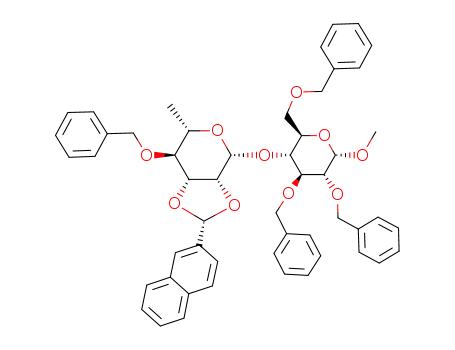 methyl 4-O-benzyl-2,3-O-naphthylidene-β-L-rhamnopyranosyl-(1->4)-2,3,6-tri-O-benzyl-α-D-glucopyranoside