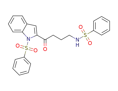 Molecular Structure of 1271726-25-0 (N-{4-[1-(benzenesulfonyl)-1H-indol-2-yl]-4-oxobutyl}benzenesulfonamide)