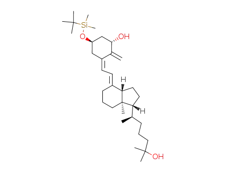 Molecular Structure of 132054-64-9 ((1S,5R,Z)-5-(tert-butyldiMethylsilyloxy)-3-((E)-2-((1R,3aS,7aR)-1-((R)-6-hydroxy-6-Methylheptan-2-yl)-7a-Methyldihydro-1H-inden-4(2H,5H,6H,7H,7aH)-ylidene)ethylidene)-2-Methylenecyclohexanol)