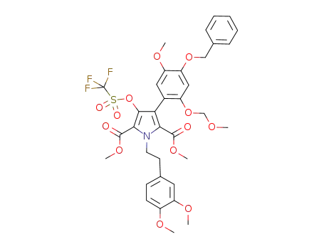 dimethyl 3-[4-benzyloxy-5-methoxy-2-(methoxymethoxy)phenyl]-1-[2-(3,4-dimethoxyphenyl)ethyl]-4-(trifluoromethanesulfonyloxy)pyrrole-2,5-dicarboxylate