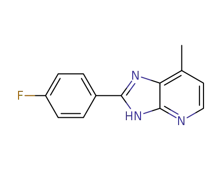Molecular Structure of 845960-13-6 (1H-Imidazo[4,5-b]pyridine, 2-(4-fluorophenyl)-7-methyl-)