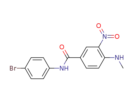 Molecular Structure of 1003098-13-2 (N-(4-bromo-phenyl)-4-methylamino-3-nitro-benzamide)