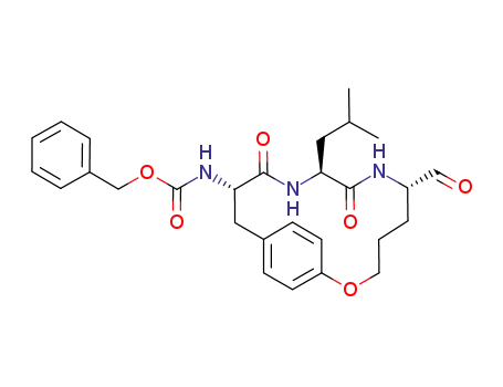((6S,9S,12S)-6-formyl-9-isobutyl-8,11-dioxo-2-oxa-7,10-diaza-bicyclo[12.2.2]octadeca-1<sup>(17)</sup>,14<sup>(18)</sup>,15-trien-12-yl)-carbamic acid benzyl ester