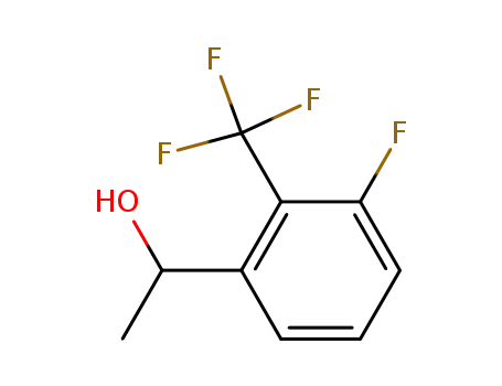 Molecular Structure of 754230-72-3 (Benzenemethanol, 3-fluoro-a-methyl-2-(trifluoromethyl)-)