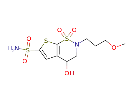 (S)-3,4-dihydro-4-hydroxy-2-(3-methoxypropyl)-2H-thieno[3,2-e]-1,2-thiazine-6-sulfonamide-1,1-dioxide