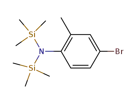 Molecular Structure of 122212-34-4 (Silanamine,
N-(4-bromo-2-methylphenyl)-1,1,1-trimethyl-N-(trimethylsilyl)-)