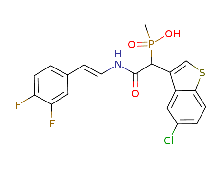 E-{(5-chloro-benzo[b]thiophen-3-yl)-[2-(3,4-difluoro-phenyl)-vinylcarbamoyl]-methyl}-methyl-phosphinic acid