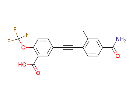 5-(4-Carbamoyl-2-methyl-phenylethynyl)-2-trifluoromethoxy-benzoic acid