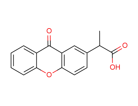 Molecular Structure of 30087-33-3 (α-Methyl-9-oxo-9H-xanthene-2-acetic acid)