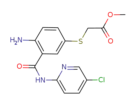 Acetic acid,
[[4-amino-3-[[(5-chloro-2-pyridinyl)amino]carbonyl]phenyl]thio]-, methyl
ester