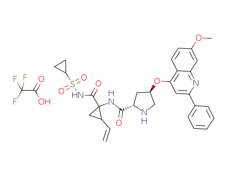 (2S,4R)-N-(1-(cyclopropylsulfonylcarbamoyl)-2-vinylcyclopropyl)-4-(7-methoxy-2-phenylquinolin-4-yloxy)pyrrolidine-2-carboxamide trifluroacetic acid