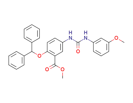 Benzoic acid,
2-(diphenylmethoxy)-5-[[[(3-methoxyphenyl)amino]carbonyl]amino]-,
methyl ester