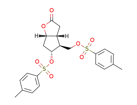 Molecular Structure of 1063693-23-1 ((3aR,4S,5R,6aS)-5-p-toluenesulfoxy-4-[(p-toluenesulfoxy)methyl]hexahydrocyclopenta[b]furan-2-one)