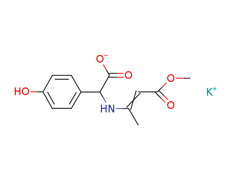 Benzeneacetic acid,4-hydroxy-a-[(3-methoxy-1-methyl-3-oxo-1-propen-1-yl)amino]-,potassium salt (1:1)