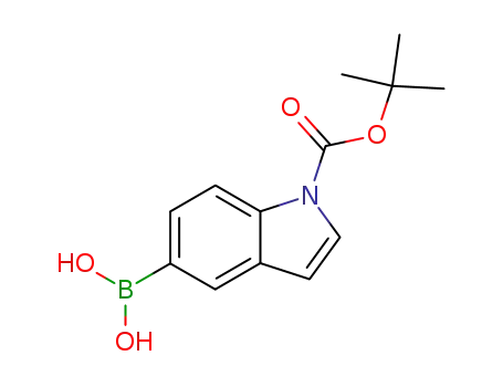 Molecular Structure of 317830-84-5 (1-(TERT-BUTOXYCARBONYL)-1H-INDOL-5-YLBORONIC ACID)