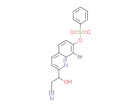 8-Bromo-2-(2-cyano-1-hydroxyethyl)quinolin-7-yl benzenesulfonate