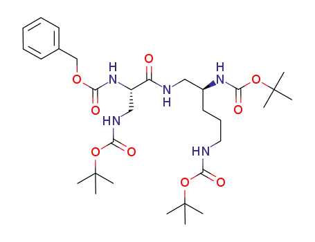 Molecular Structure of 881837-37-2 (14-Oxa-2,6,12-triazahexadecanoic acid,
8-[[(1,1-dimethylethoxy)carbonyl]amino]-15,15-dimethyl-5,13-dioxo-4-[[(
phenylmethoxy)carbonyl]amino]-, 1,1-dimethylethyl ester, (4S,8S)-)