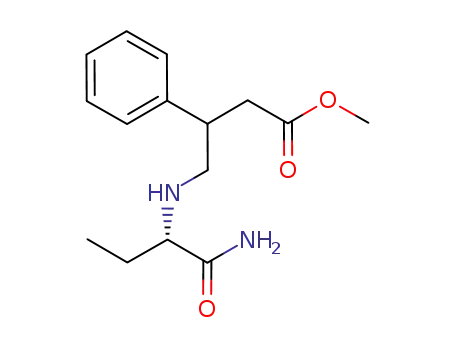 Molecular Structure of 1076190-33-4 (methyl 4-{[(1S)-1-(aminocarbonyl)propyl]amino}-3-phenylbutanoate)