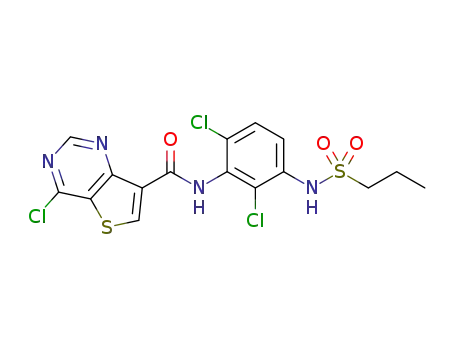 4-chloro-N-(2,6-dichloro-3-(propylsulfonamido)phenyl)thieno[3,2-d]pyrimidine-7-carboxamide