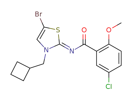 (Z)-N-(5-bromo-3-(cyclobutylmethyl)thiazol-2(3H)-ylidene)-5-chloro-2-methoxybenzamide