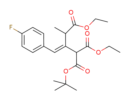Molecular Structure of 1227259-18-8 (2-ethoxycarbonyl-3-[1-(4-fluorophenyl)meth-(E)-ylidene]-4-methylpentanedioic acid 1-tert-butyl ester 5-ethyl ester)