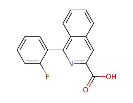 Molecular Structure of 89242-23-9 (3-Isoquinolinecarboxylic acid, 1-(2-fluorophenyl)-)
