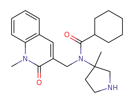 N-[(1-methyl-2-oxo-1,2-dihydroquinolin-3-yl)methyl]-N-(3-methylpyrrolidin-3-yl)cyclohexanecarboxamide