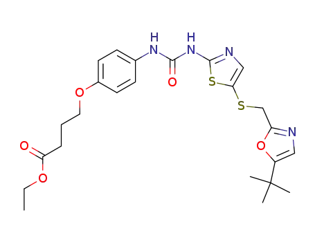 ethyl 4-(4-(3-(5-((5-tert-butyloxazol-2-yl)methylthio)thiazol-2-yl)ureido)phenoxy)butanoate