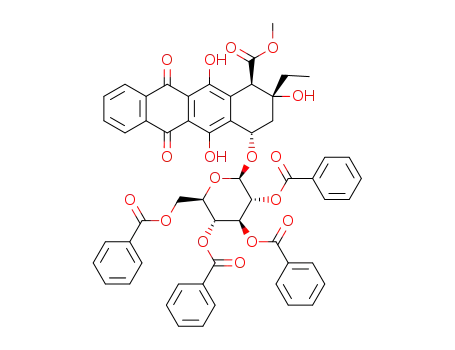 7-O-(2',3',4',6'-tetra-O-benzoyl-β-D-glucopyranosyl)-4-deoxy-ε-rhodomycinone