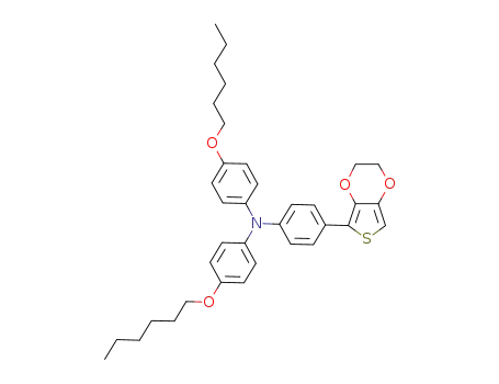 Molecular Structure of 1159894-38-8 (2-[4-[N,N-bis-(4-hexyloxyphenyl)amino]phenyl]-3,4-(ethylenedioxy)thiophene)