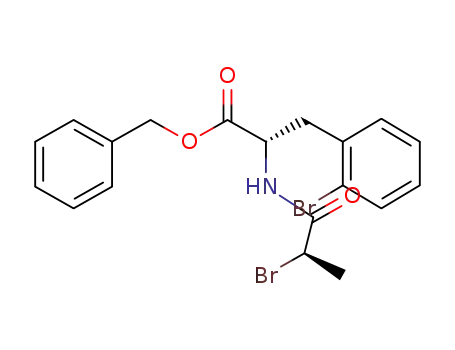 Molecular Structure of 685141-27-9 (L-Phenylalanine, 2-bromo-N-[(2R)-2-bromo-1-oxopropyl]-, phenylmethyl
ester)
