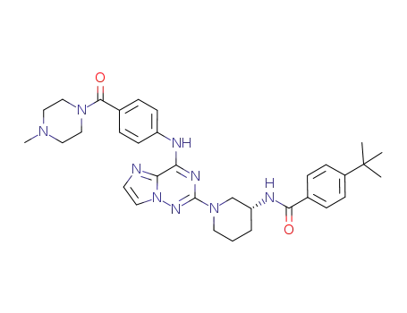 (R)-4-tert-butyl-N-(1-(4-(4-(4-methylpiperazine-1-carbonyl)phenylamino)imidazo[1,2-f][1,2,4]triazin-2-yl)piperidin-3-yl)benzamide