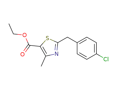 Molecular Structure of 1200399-45-6 (ethyl 2-[(4-chlorophenyl)methyl]-4-methyl-1,3-thiazole-5-carboxylate)
