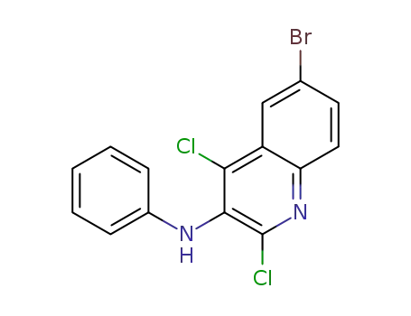 Molecular Structure of 1599524-83-0 (6-bromo-2,4-dichloro-N-phenylquinolin-3-amine)
