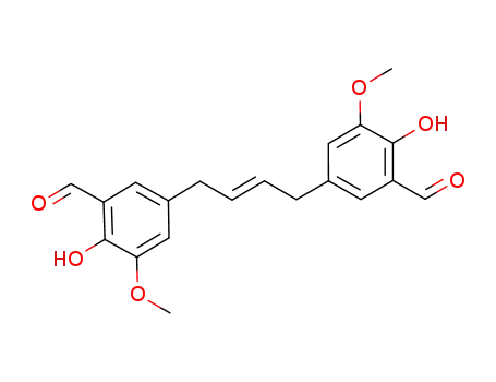 Molecular Structure of 1208220-60-3 (5,5'-(but-2-ene-1,4-diyl)bis(2-hydroxy-3-methoxybenzaldehyde))