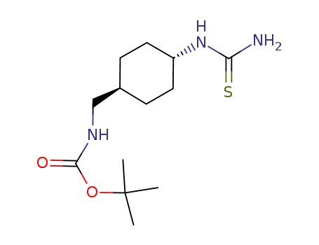 Molecular Structure of 296270-67-2 (Carbamic acid,
[[trans-4-[(aminothioxomethyl)amino]cyclohexyl]methyl]-,
1,1-dimethylethyl ester)