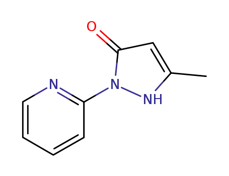 Molecular Structure of 3670-51-7 (3H-Pyrazol-3-one, 1,2-dihydro-5-methyl-2-(2-pyridinyl)-)