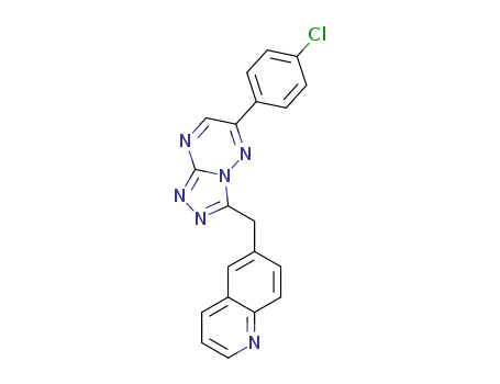 Molecular Structure of 1380344-56-8 (6-((6-(4-chlorophenyl)-[1,2,4]triazolo[4,3-b][1,2,4]triazin-3-yl)methyl)quinoline)