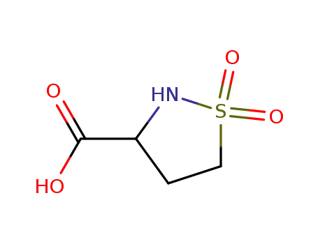 Molecular Structure of 1146957-01-8 (1,1-DIOXO-ISOTHIAZOLIDINE-3-CARBOXYLIC ACID)