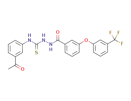 Molecular Structure of 514804-78-5 (Benzoic acid, 3-[3-(trifluoromethyl)phenoxy]-,
2-[[(3-acetylphenyl)amino]thioxomethyl]hydrazide)