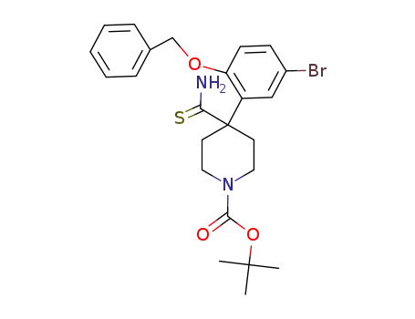 Molecular Structure of 1295645-06-5 (4-(2-benzyloxy-5-bromophenyl)-4-thiocarbamoylpiperidine-1-carboxylic acid tert-butyl ester)