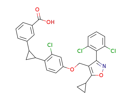 (-)-3-(2-(2-chloro-4-((5-cyclopropyl-3-(2,6-dichlorophenyl)isoxazol-4-yl)methoxy)phenyl)cyclopropyl)benzoic acid