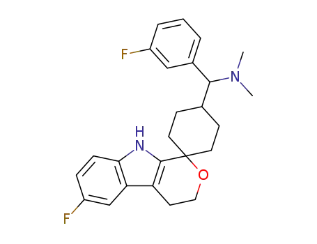 6-fluoro-1,1-[3-(dimethylamino-(3-fluorophenyl)-methyl)-pentamethylene]-1,3,4,9-tetrahydropyrano[3,4-b]indole