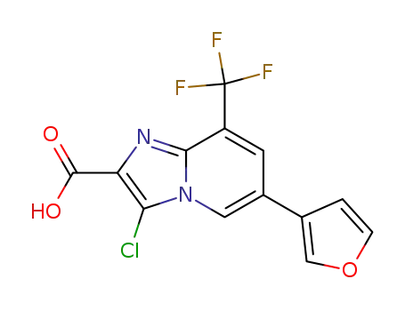 3-chloro-6-(3-furanyl)-8-(trifluoromethyl)imidazo[1,2-a]pyridine-2-carboxylic acid