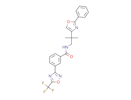 Molecular Structure of 1314891-22-9 (N-[2-Methyl-2-(2-phenyloxazol-4-yl)propyl]-3-[5-(trifluoroMethyl)-1,2,4-oxadiazol-3-yl]benzaMide)