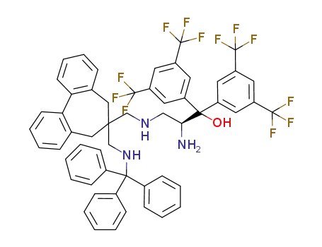 (S)-2-amino-1,1-bis[3,5-bis(trifluoromethyl)phenyl]-3-[6,7-dihydro-5H-6-(triphenylmethylaminomethyl)dibenzo[a,c]cycloheptene-6-ylmethyl]aminopropane-1-ol
